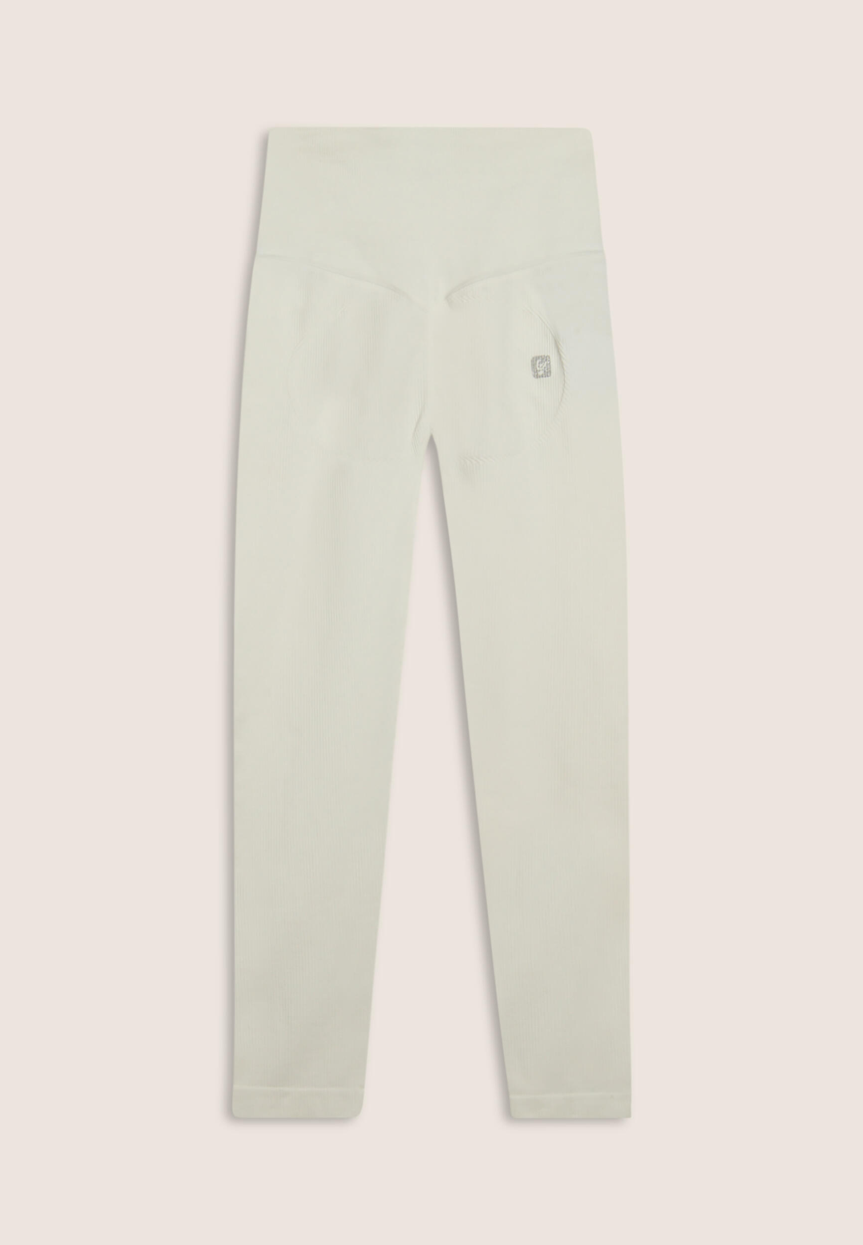 Leggings 7/8 à taille haute en tissu côtelé sans coutures 2/3