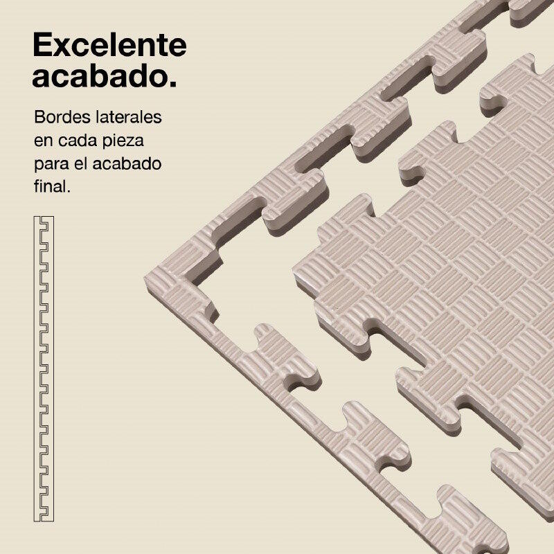 Tatame puzzle 1x1m 4cm, Modelo 5 linhas Cinza/Branco 3/6