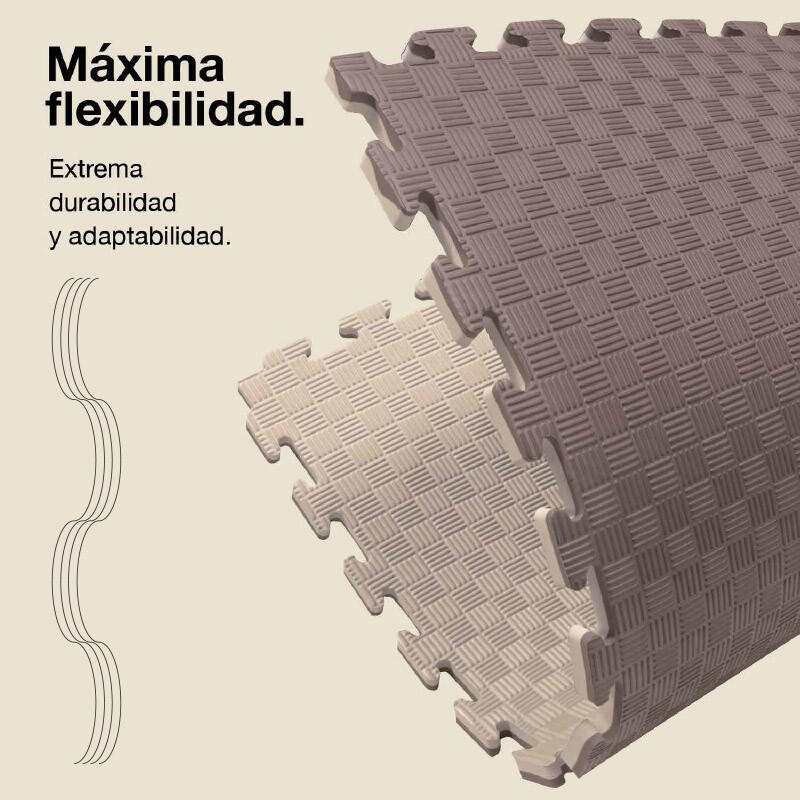 Tatame puzzle 1x1m 4cm, Modelo 5 linhas Cinza/Branco 6/6