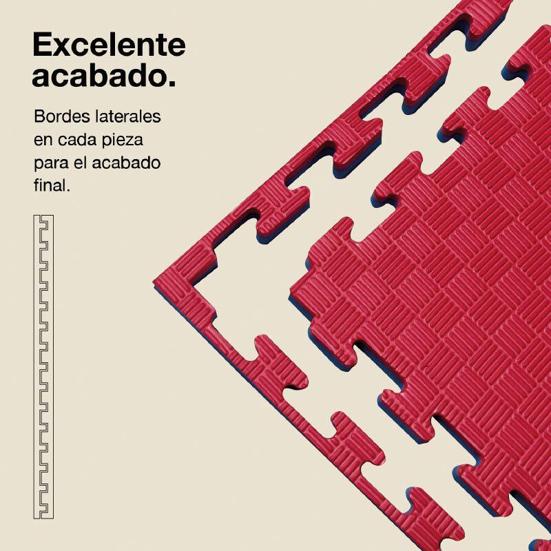 Tatame Puzzle 1x1 m 2,5 cm – Modelo 5 Linhas Azul/Vermelho 3/7