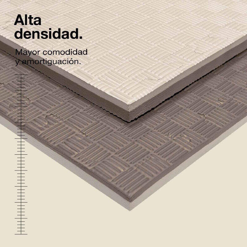 Tatame puzzle 1x1m 4cm, Modelo 5 linhas Cinza/Branco 2/6