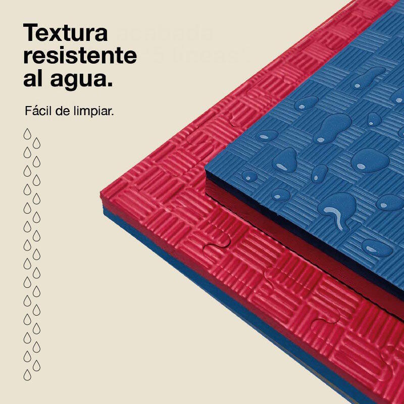 Tatame Puzzle 1x1 m 2,5 cm – Modelo 5 Linhas Azul/Vermelho 5/7