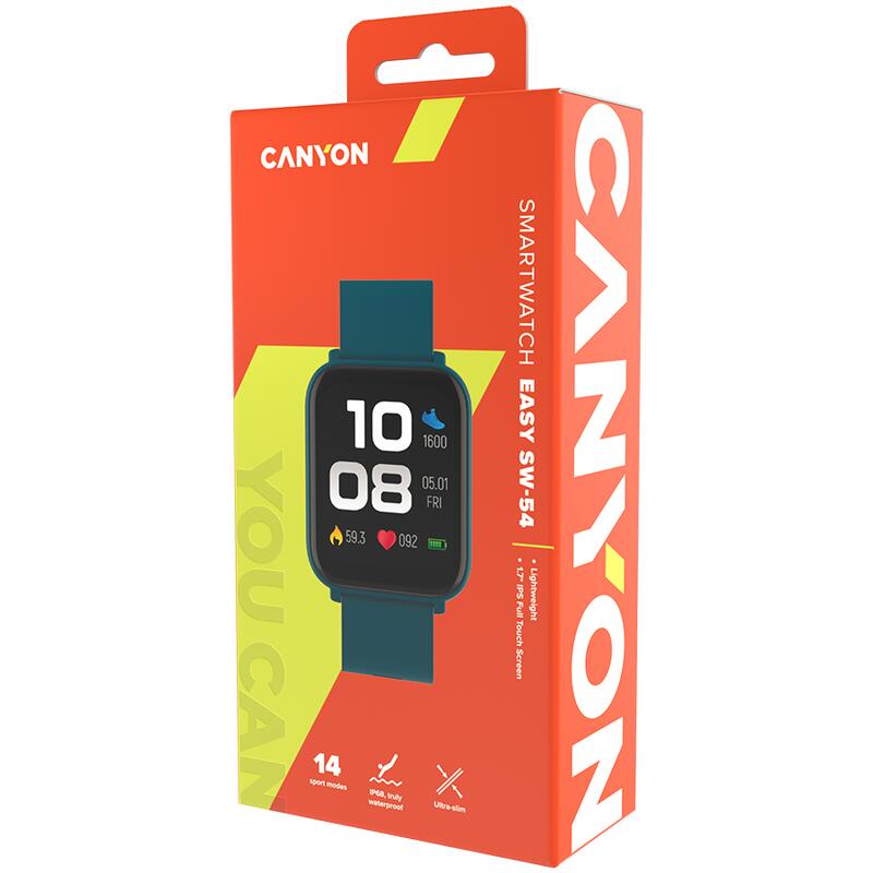 Smartwatch CANYON Easy SW-54, Ecran IPS 1.7", Android/iOS, Masurare ritm cardiac