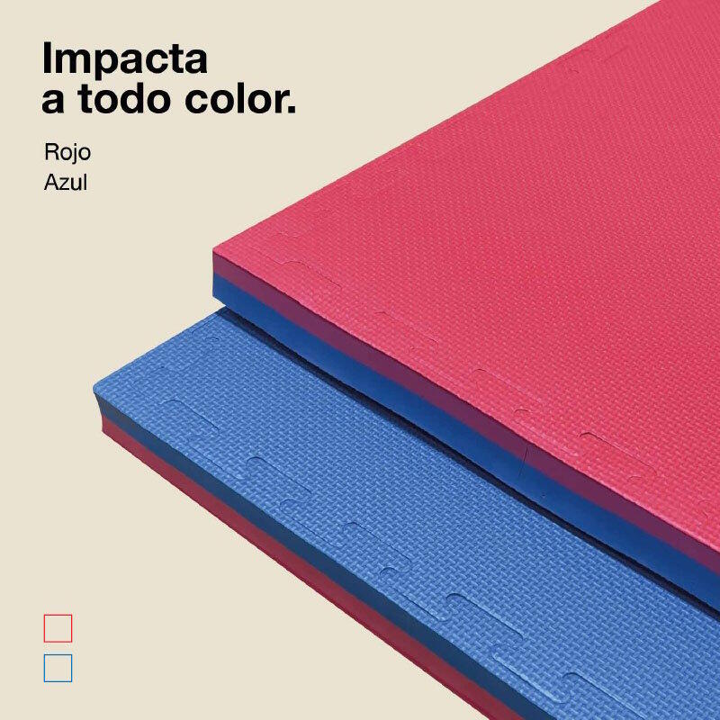 Tatame Quebra-Cabeça 1x1 m 4 cm, Modelo “T” Azul/Vermelho, EVA Reversível 7/7