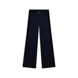 Pantalon à jambe large en viscose avec détails en chenille