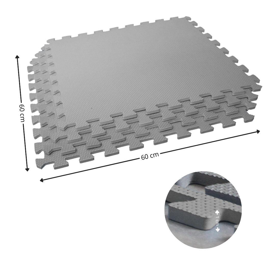 Pack de 4 Tapetes Protetores 60 x 60 x 1 cm, Cinza  Descrição: 3/7