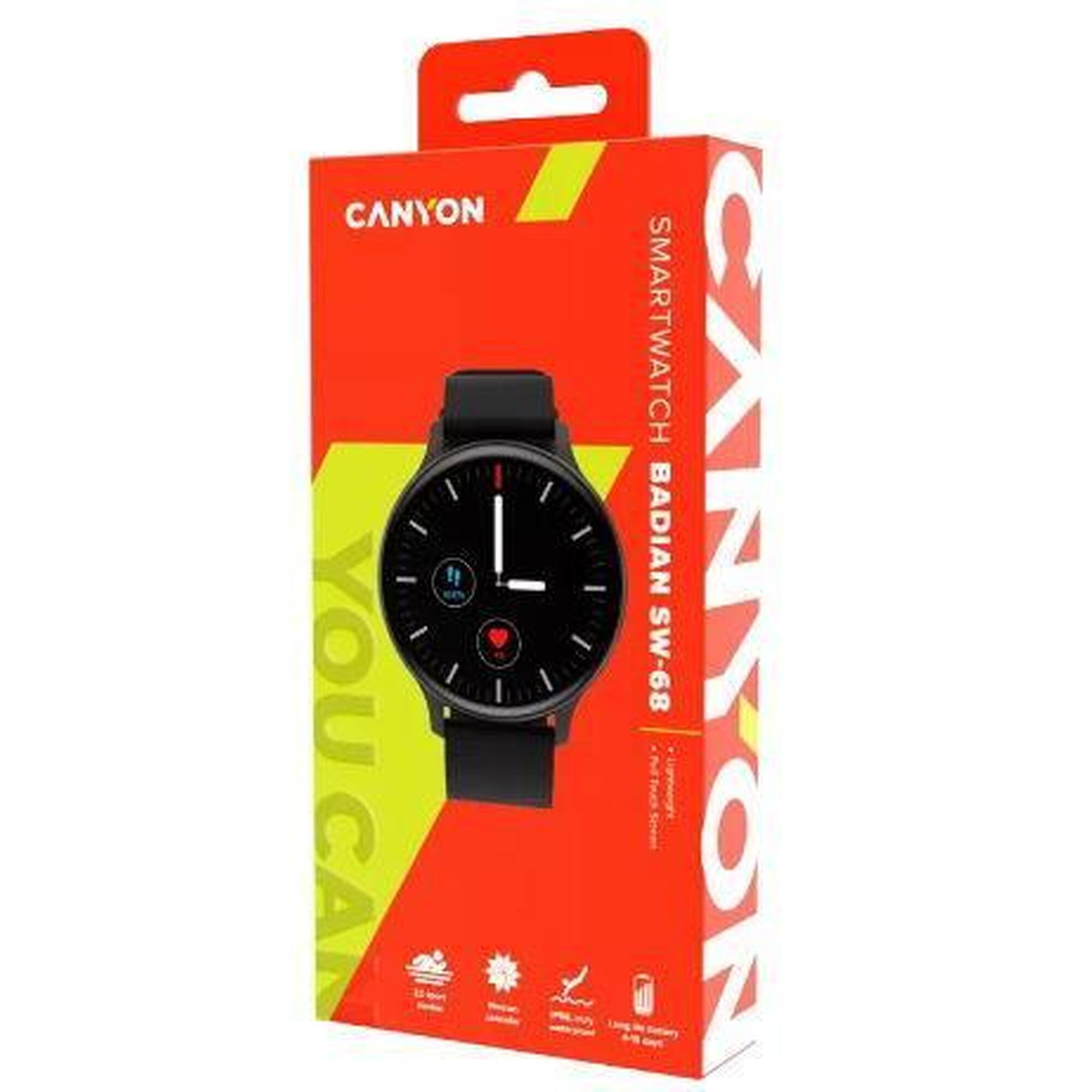 Smartwatch Canyon Badian SW-68, Display TFT 1.28", Bluetooth, Waterproof IP68