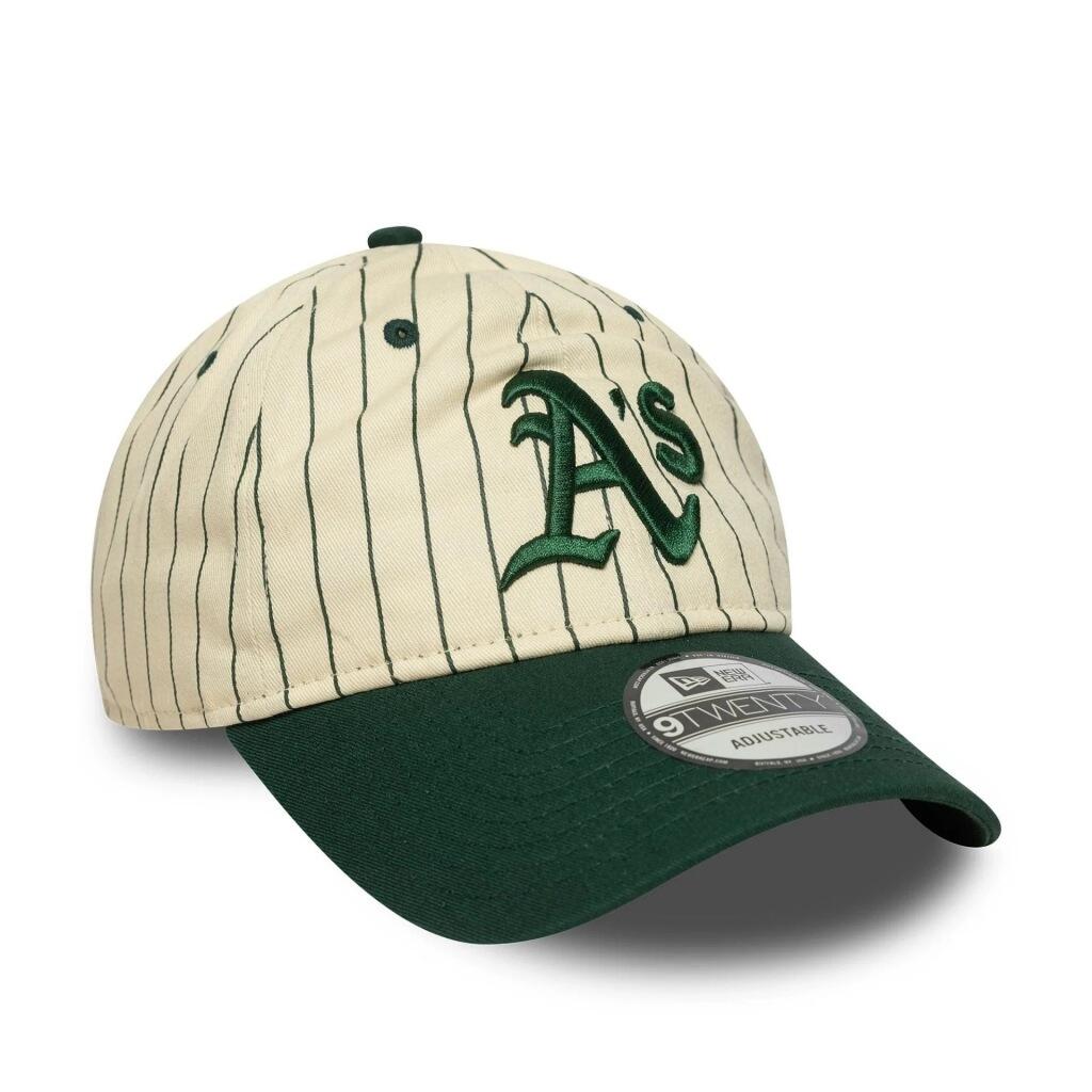 Bonnet New Era Modèle Oakland Athletics Mlb Pinstripe Dark Green 9twenty Couleur 3/5