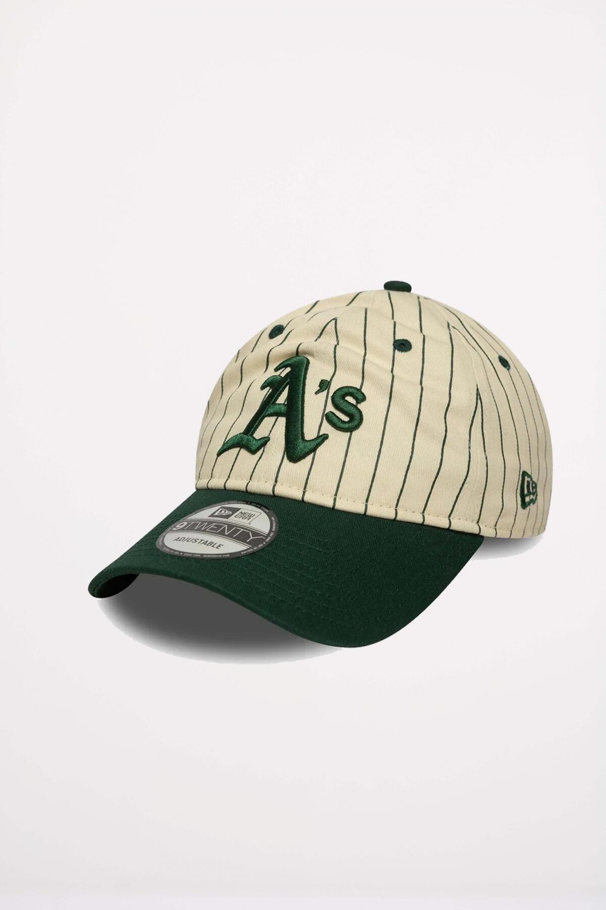 Bonnet New Era Modèle Oakland Athletics Mlb Pinstripe Dark Green 9twenty Couleur 5/5
