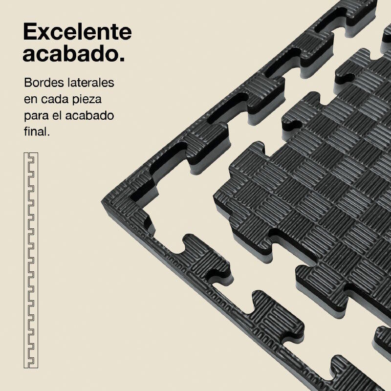 Tatami Puzzle 1 × 1 m 4 cm, Modelo 5 Linhas Cinza/Preto, EVA Reversível 3/7