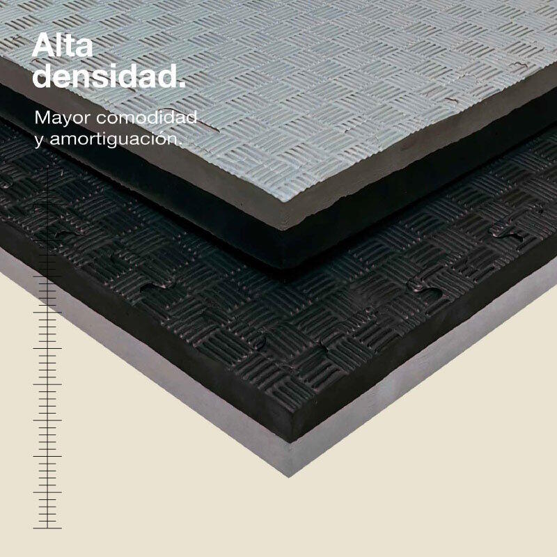Tatami Puzzle 1 × 1 m 4 cm, Modelo 5 Linhas Cinza/Preto, EVA Reversível 2/7