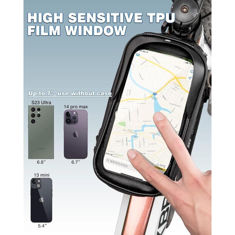 Geantă de bicicletă impermeabilă pentru telefon sub 7 inci