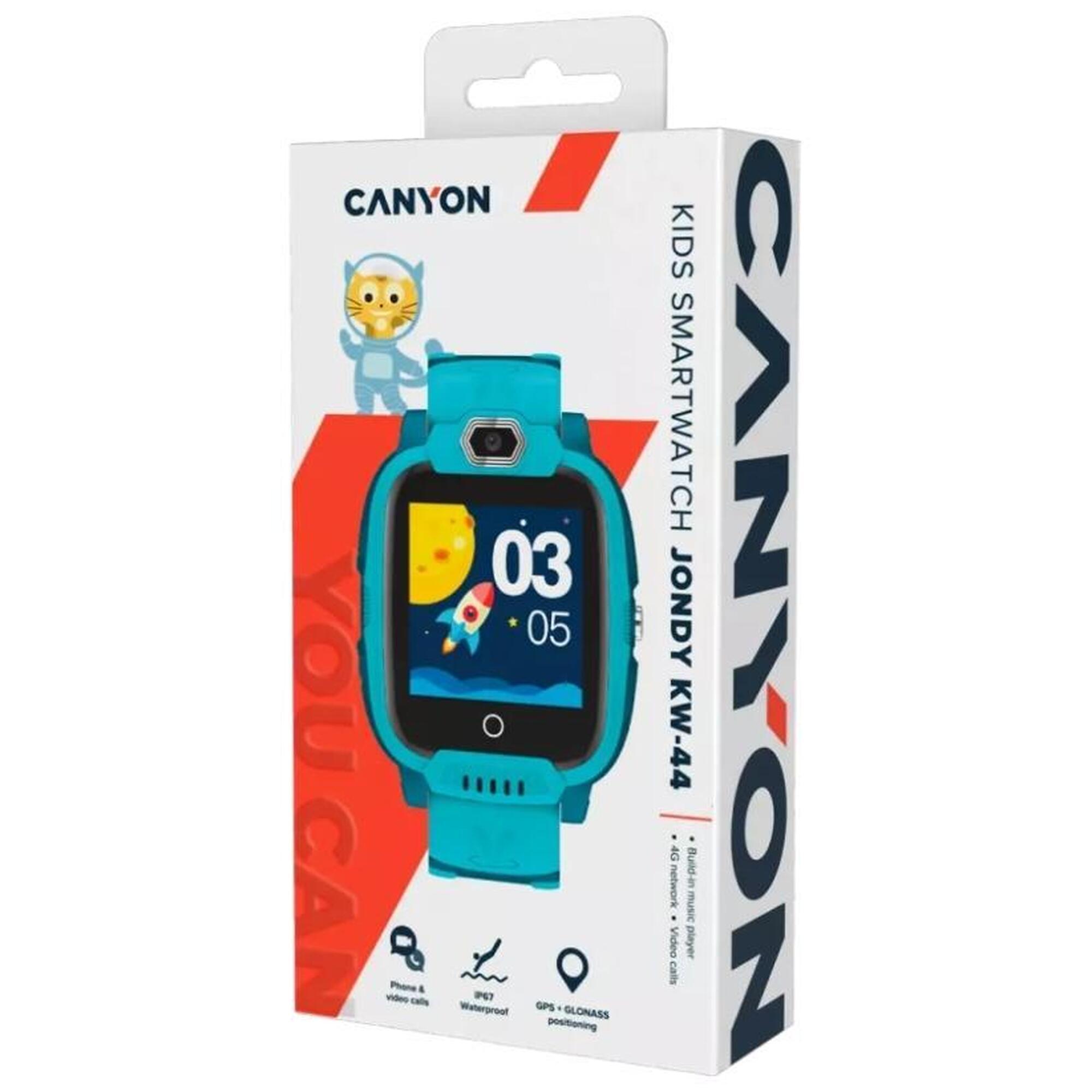 Smartwatch Canyon Kids Jondy KW-44, Ecran IPS 1.4", Bluetooth, Camera 0.3MP, GPS