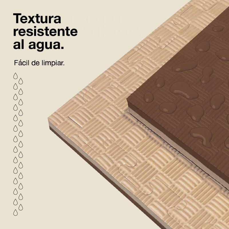 Tatami Puzzle 1x1m 2 cm, Modelo 5 Linhas Marrom/Bege, EVA Reversível 5/7