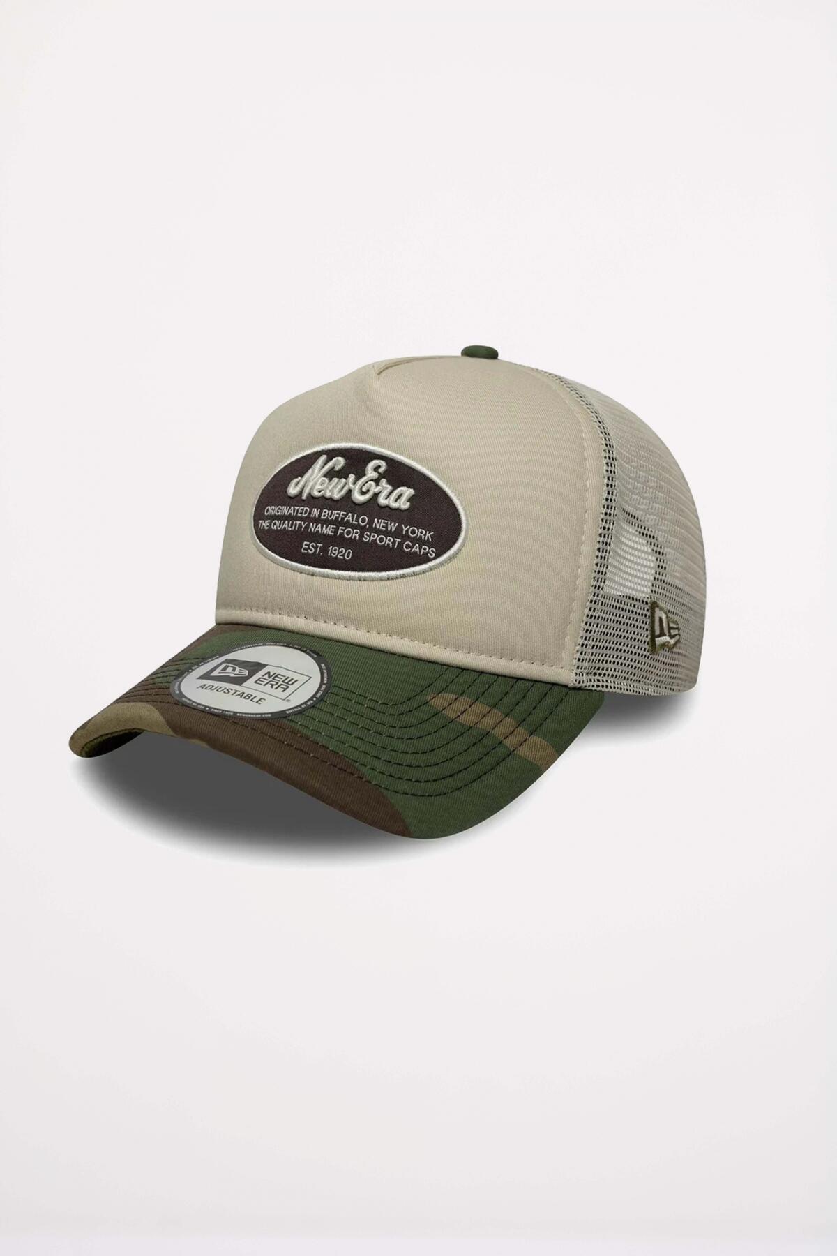 Bonnet New Era Modèle New Era Oval Patch Cream 9forty E-frame Trucker Couleur Be 5/5