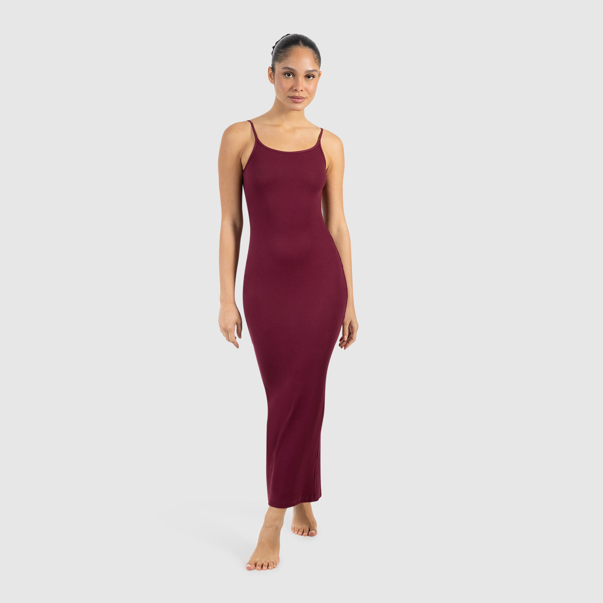 Damen Shirt Kleid Aveline Backless Bordeaux 3/5