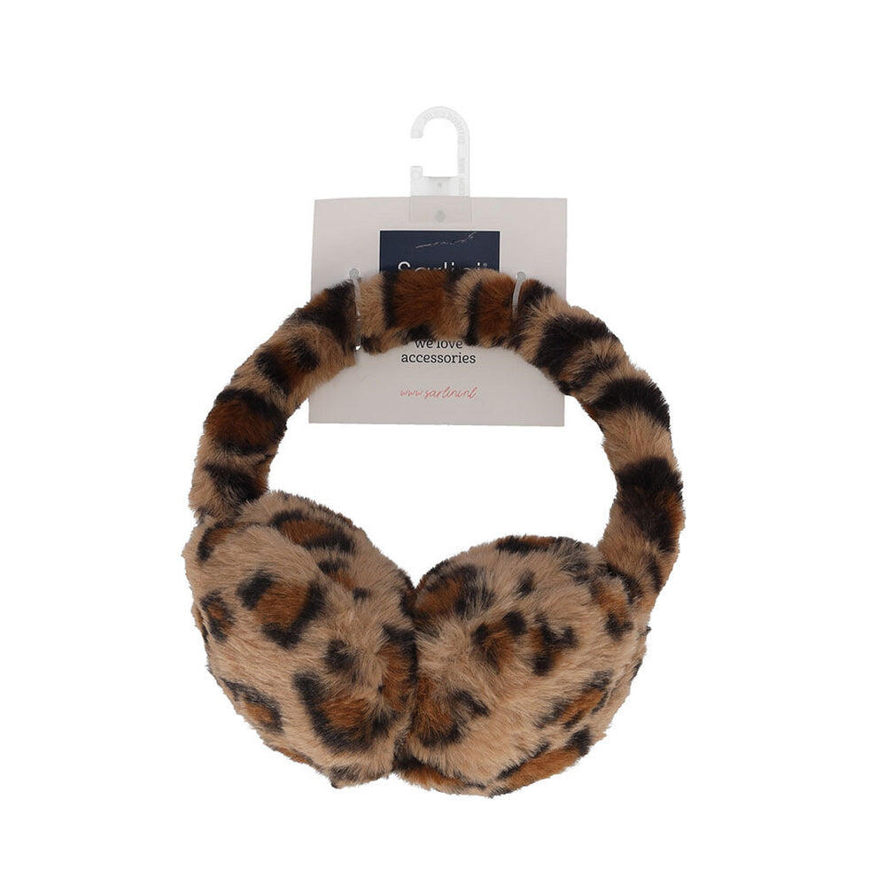 Rundschal und Ohrenwärmer aus Teddywolle mit Leopardenmuster 5/6