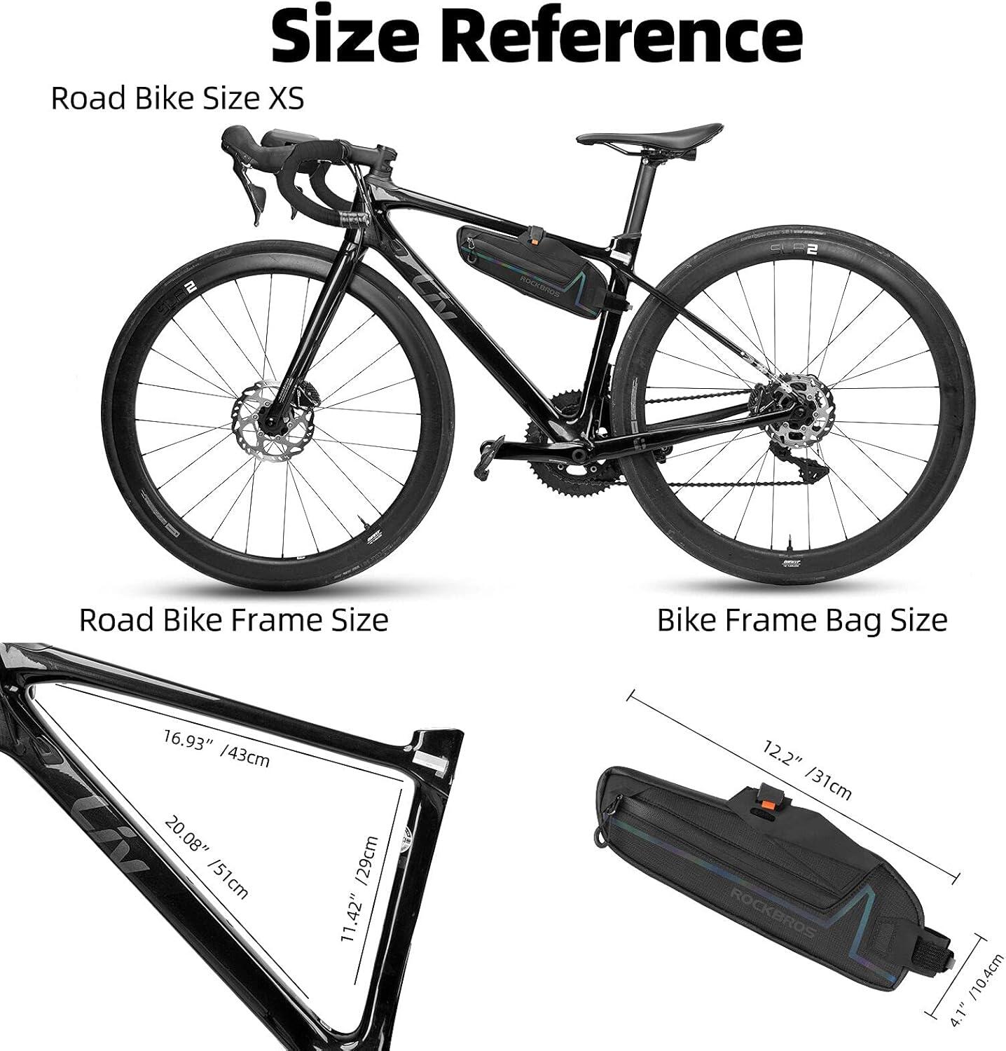 Bolsa de quadro impermeável e refletora para bicicleta 1,5L 4/6