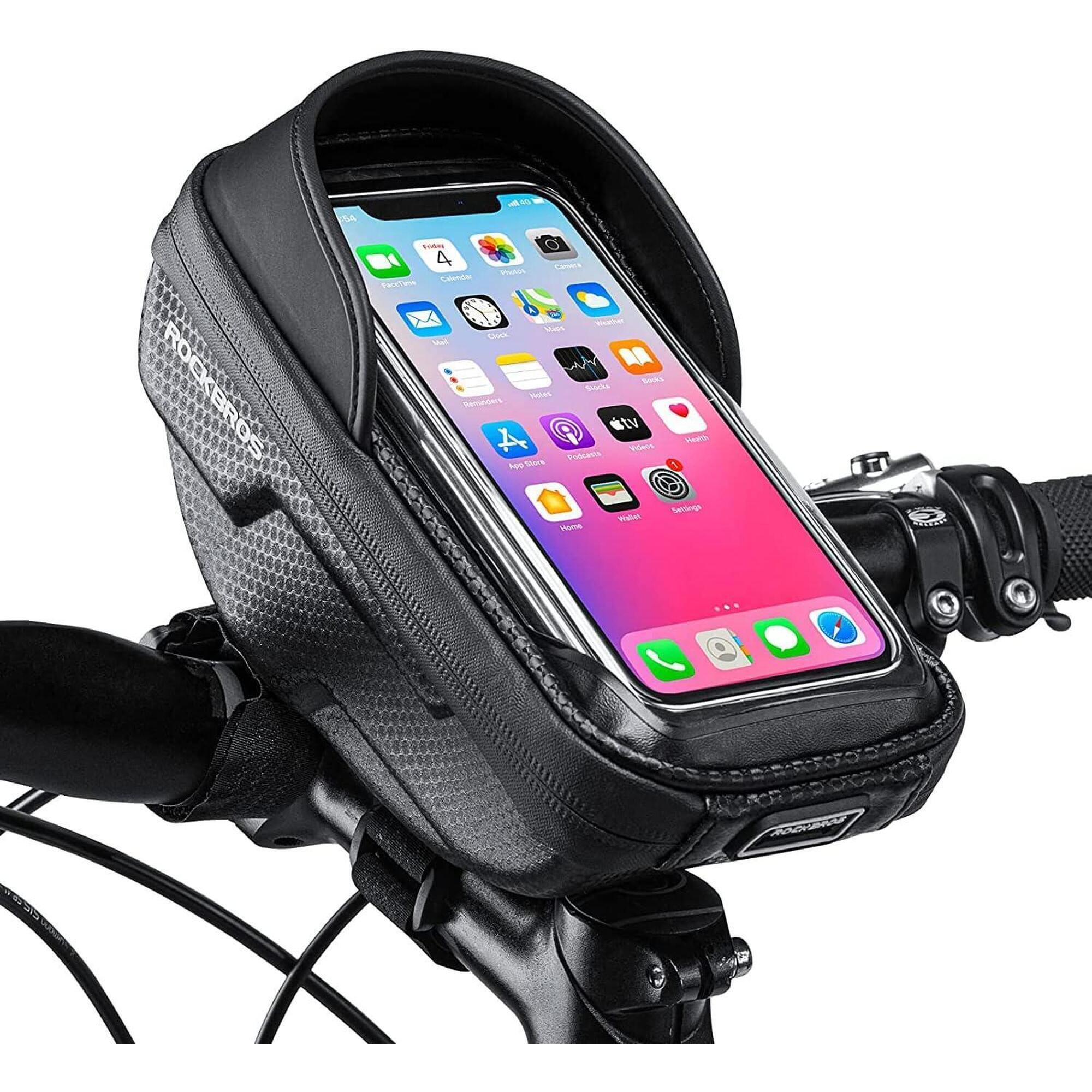 Rockbros - Sacoche Pour Téléphone, Étanche, Avec Écran Tactile - Sacoche De Guidon - Noir - Decathlon