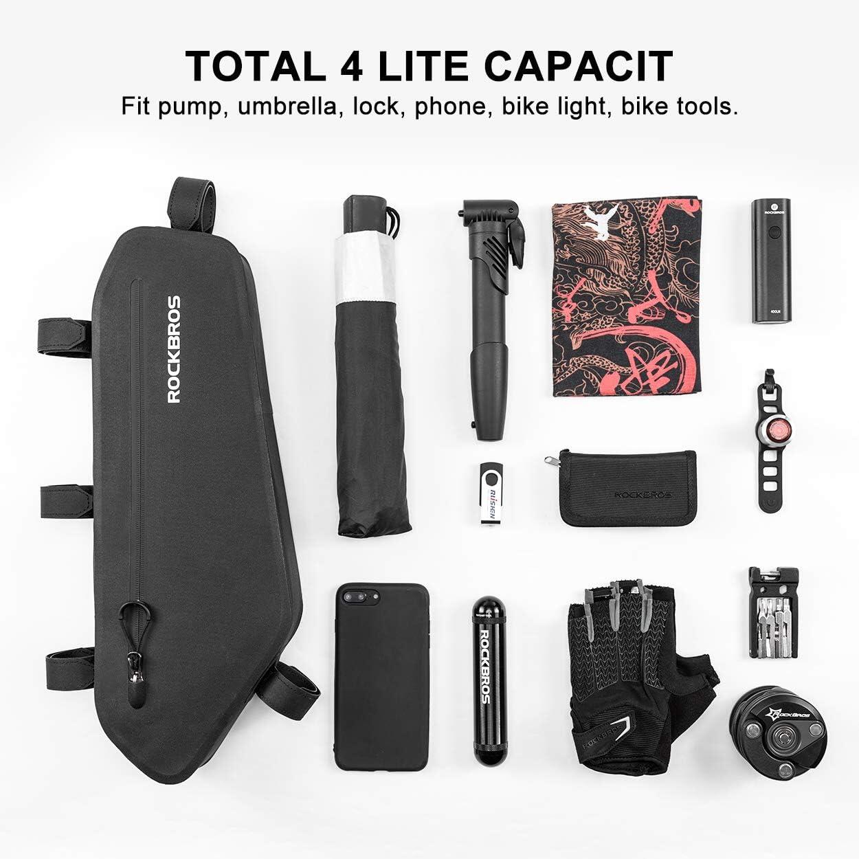 Bolsa de quadro de bicicleta impermeável 4L 3/6