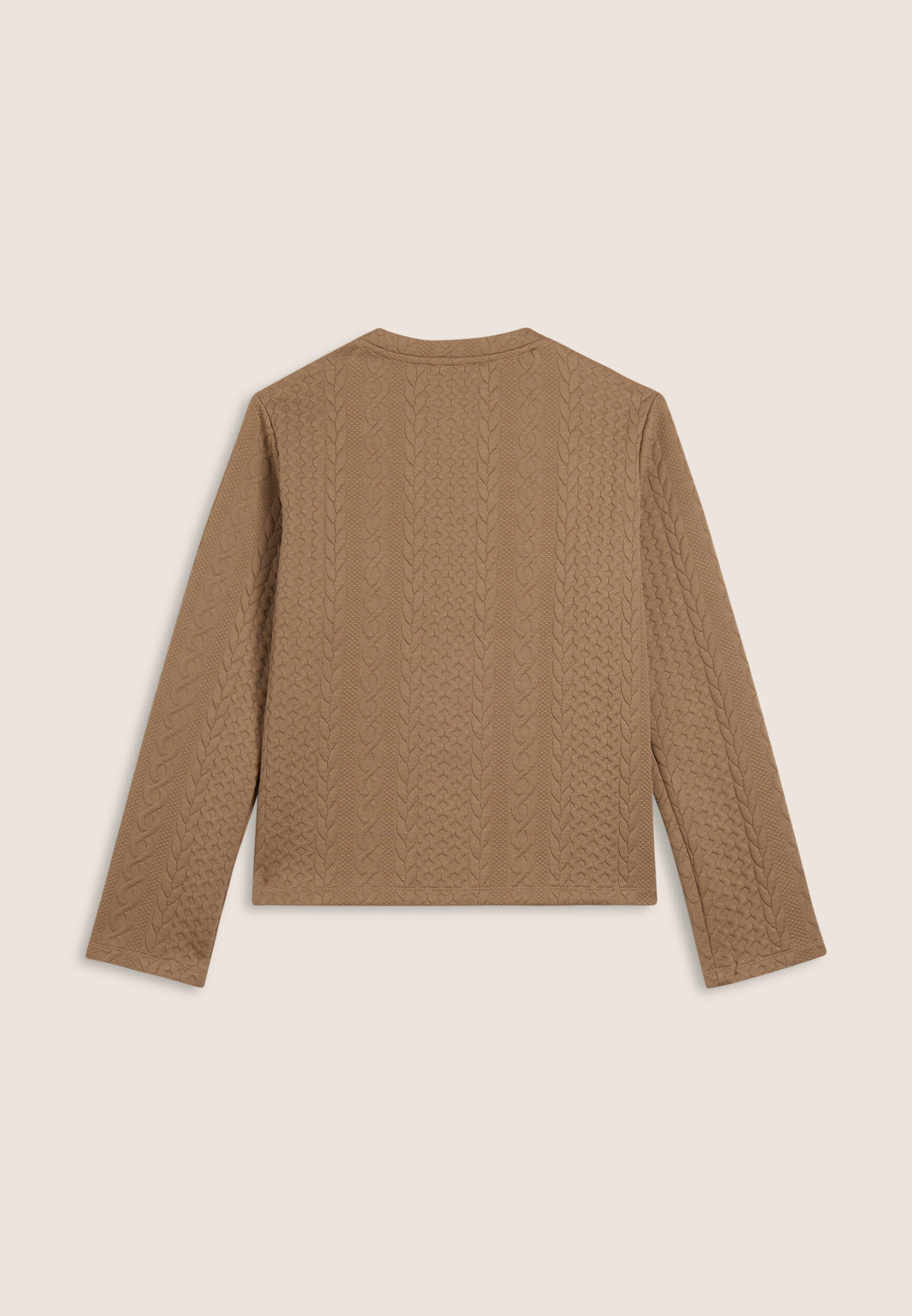 Sweat-shirt à col rond en tissu technique double orné de tresses 2/3