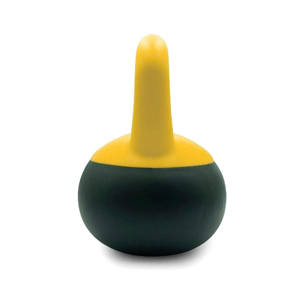 Kettlebell 8 kg Revestida em PVC – Preto/Amarelo 3/4