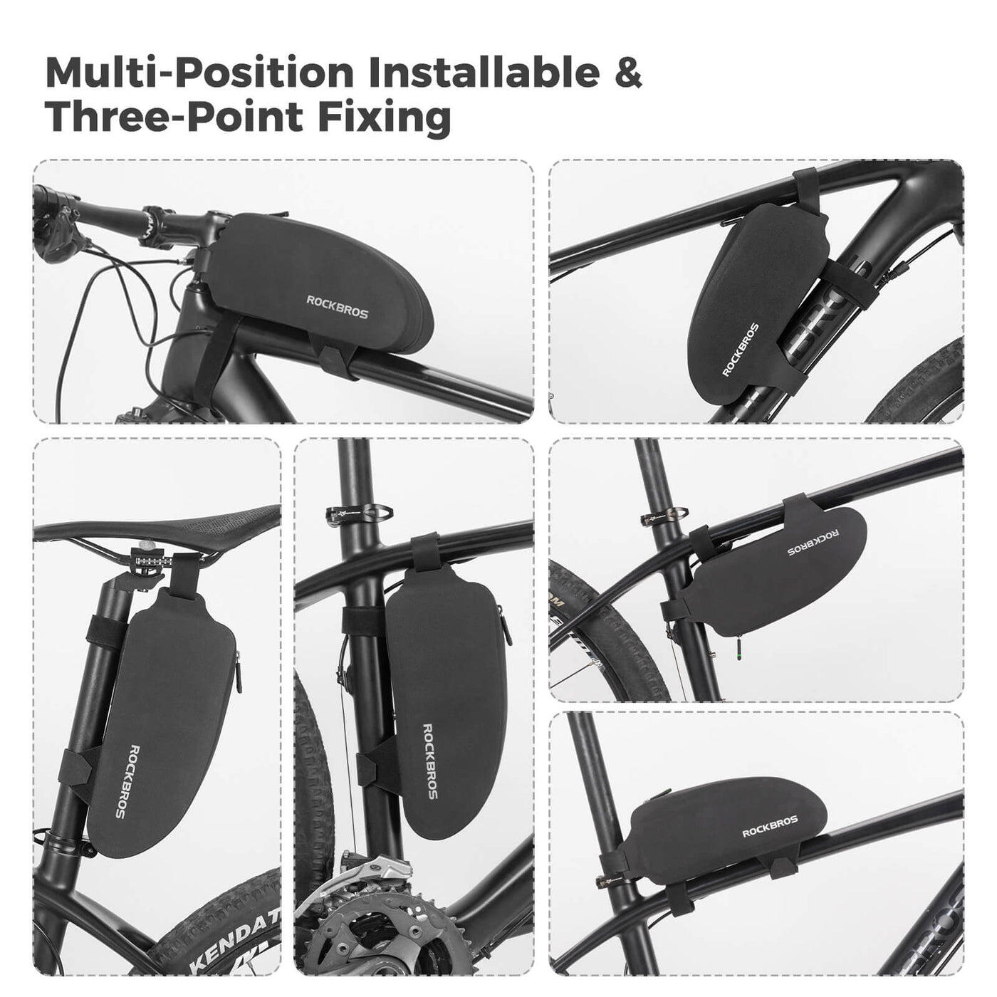 Sacoche de cadre de vélo 100 % étanche avec fermeture éclair 6/7