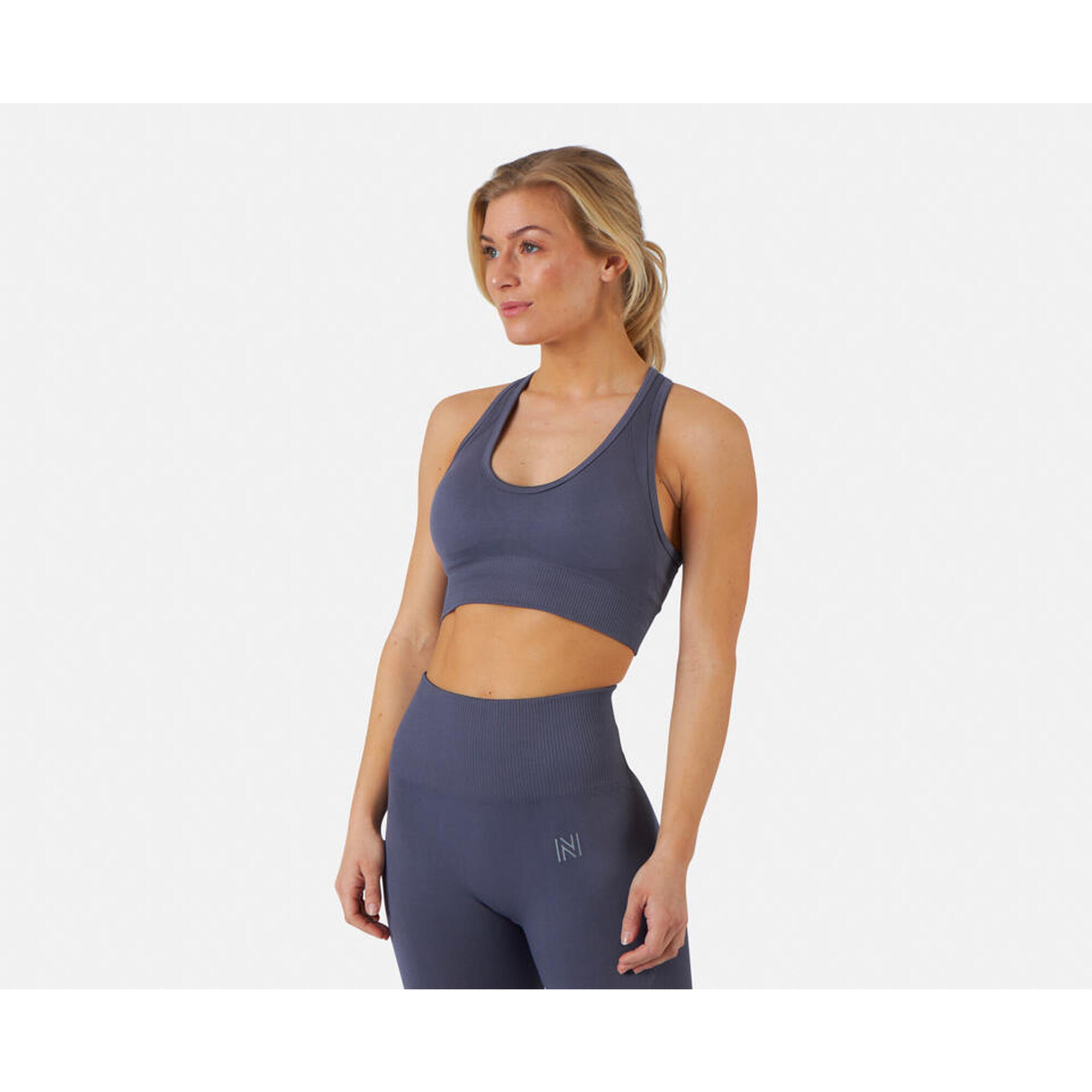 Norfolk - Soutien-gorge De Sport Sans Armatures - Rembourré - Erica - Brassière - Bleu - Grand - Decathlon