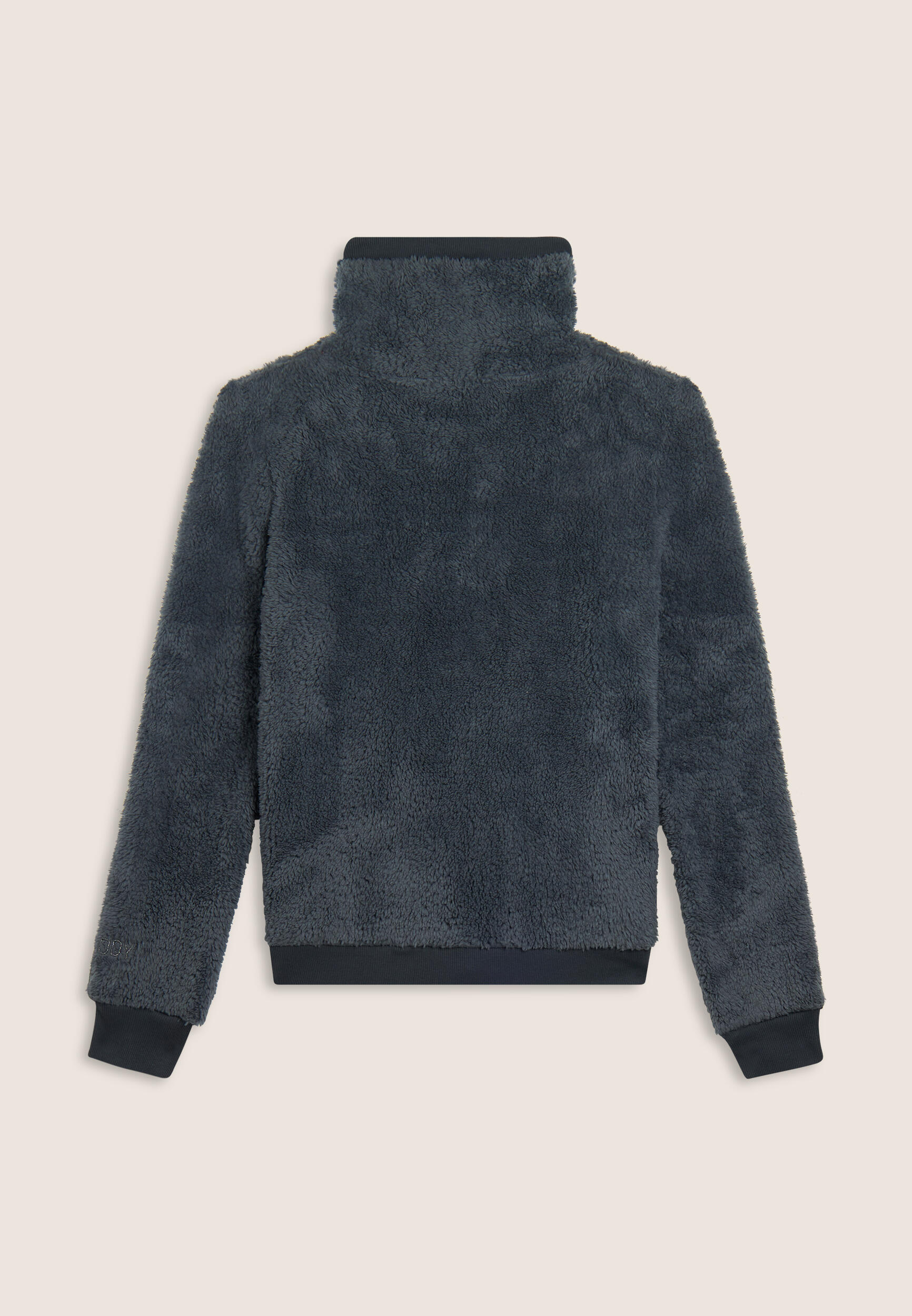 Felpa in pile sherpa con zip e collo alto 2/3