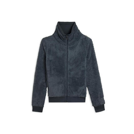 Sweat-shirt zippé en tissu Sherpa avec col montant