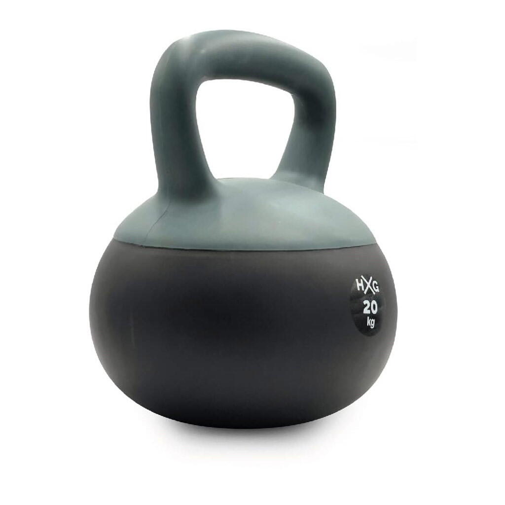 Kettlebell 20 kg Revestida em PVC, Preto/Cinza 2/4