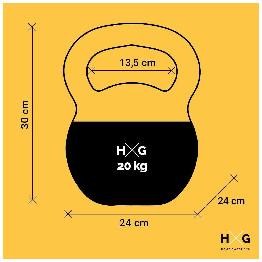 Kettlebell 20 kg Revestida em PVC, Preto/Cinza 4/4