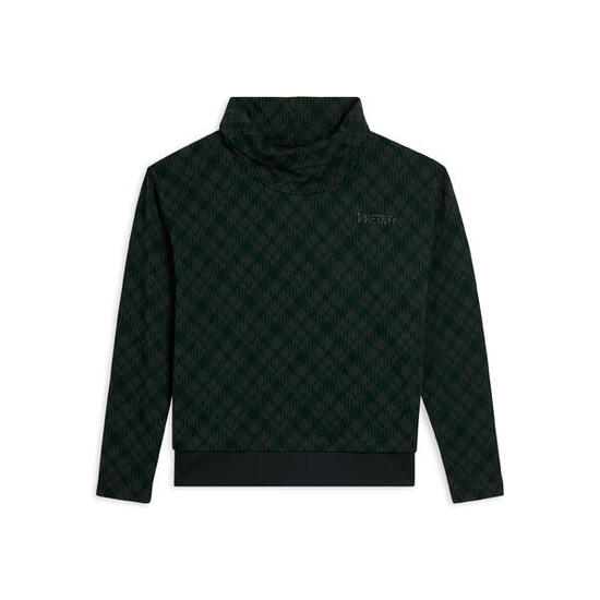 Felpa comfort fit fantasia all-over con fondo sovrapposto