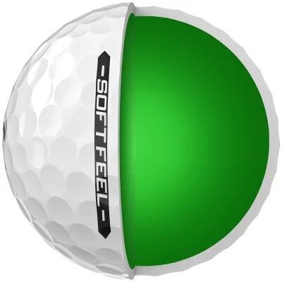 Caixa com 12 bolas de golfe brancas Srixon Soft Feel New 5/7