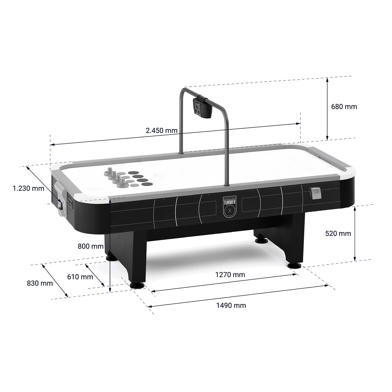 Airhockey-Tisch Turnier 2.0, 8 ft Tischfußball Unisex 5/6