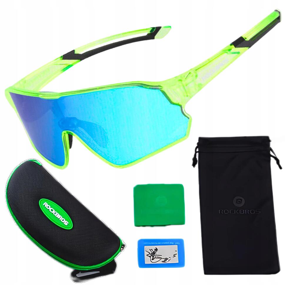 Okulary rowerowe dziecięce Rockbros polaryzacyjna uv400 regulowane noski + etui