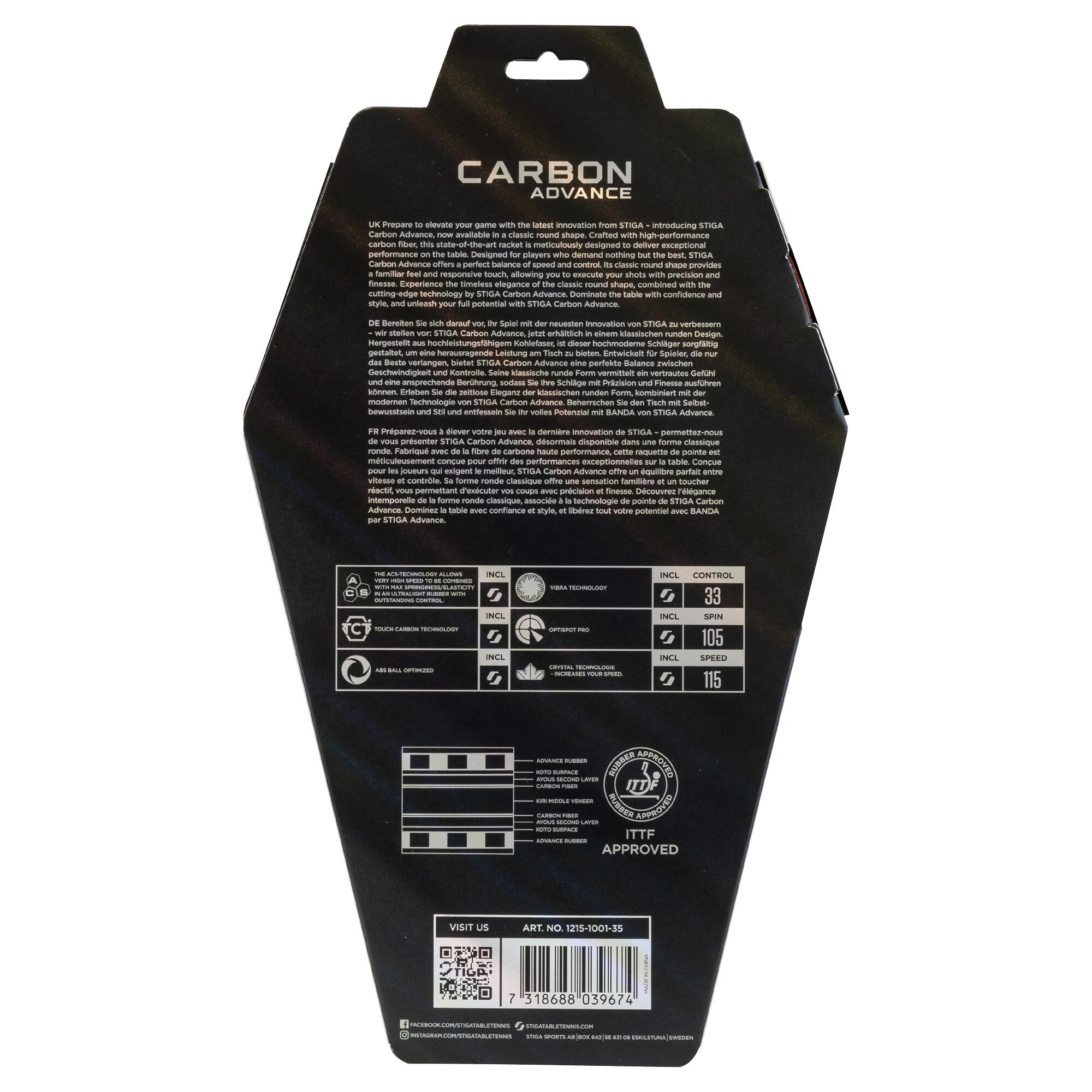 Racchetta ping pong STIGA Carbon Advance Cybershape 4/6