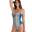 Costum de baie Revolution Linear Turquoise Turcoaz pentru femei