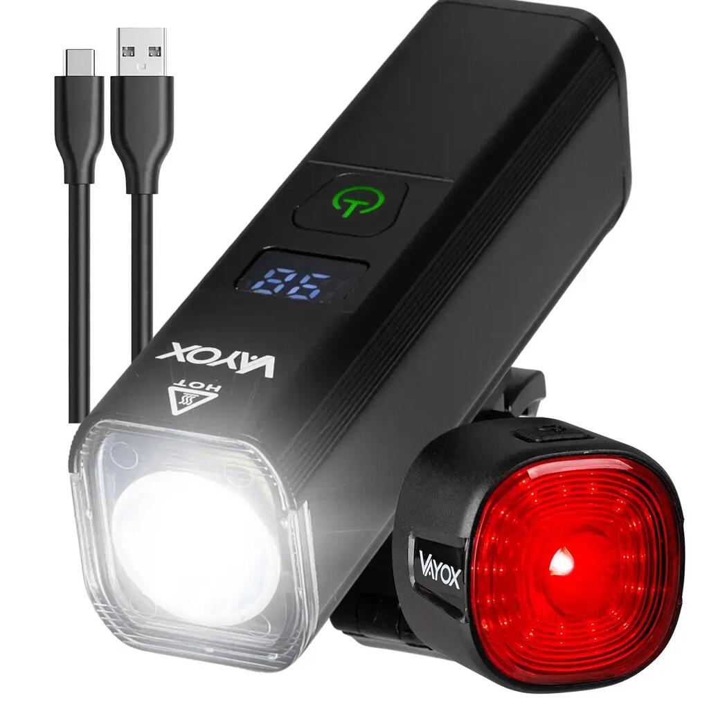 Комплект лампи велосипедни VAYOX VA0071 + VA0156 предна и задна USB-C