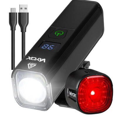 Set di luci per bici VAYOX VA0071 + VA0156 anteriore e posteriore USB-C