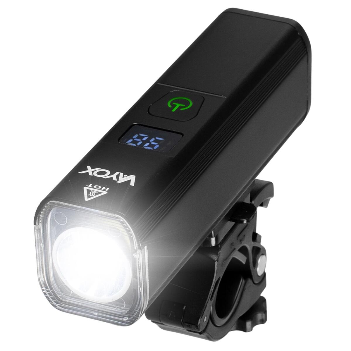 VAYOX Cyklistické přední světlo VA0071 1300lm akumulátorové LCD powerbanka