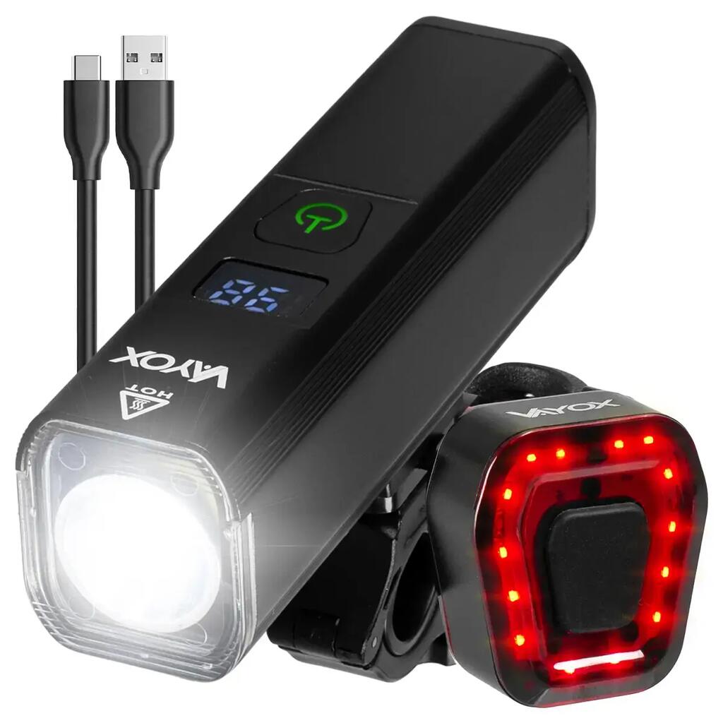 Комплект лампи велосипедни VAYOX VA0071 + VA0048 предна и задна USB