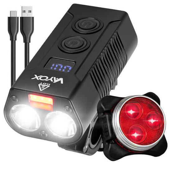 Set di luci per bici VAYOX VA0045 + VA0117 anteriore e posteriore USB