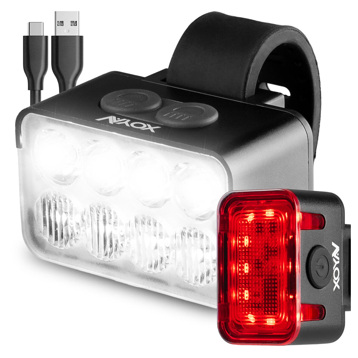 VAYOX Conjunto de luzes para bicicleta VAYOX VA0151 + VA0152 dianteira e traseira