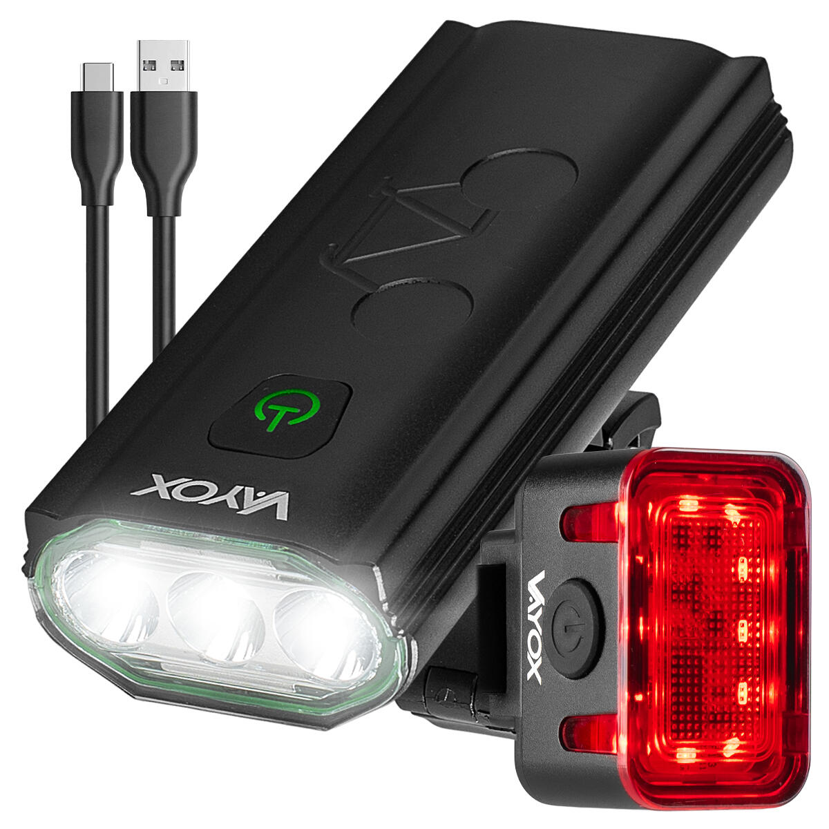 VAYOX Conjunto de luzes para bicicleta VAYOX VA0112 + VA0152 dianteira e traseira
