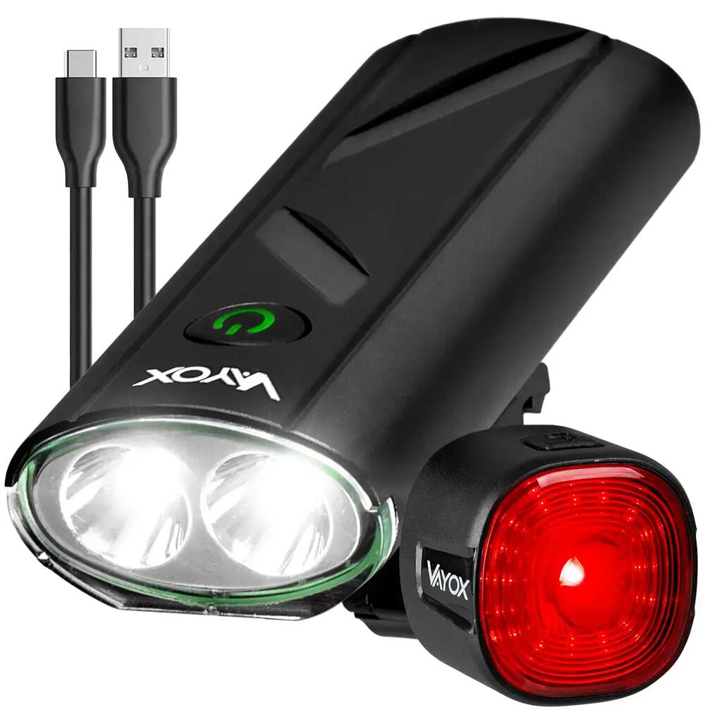 Комплект лампи велосипедни VAYOX VA0111 + VA0156 предна и задна USB-C