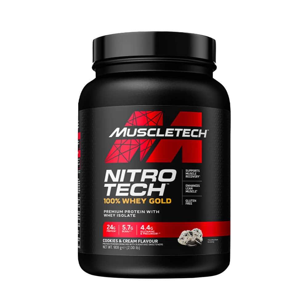MUSCLETECH Wei-eiwit - Nitro Tech 100% Whey Gold (908g) - Koekjes & Crème