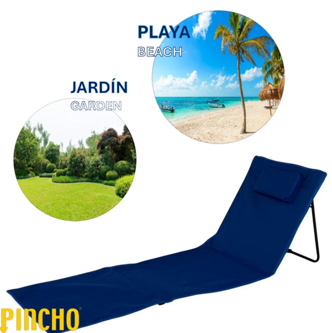 Esterilla de Playa Plegable portatil con Respaldo Ajustable 2 unidades 3/6