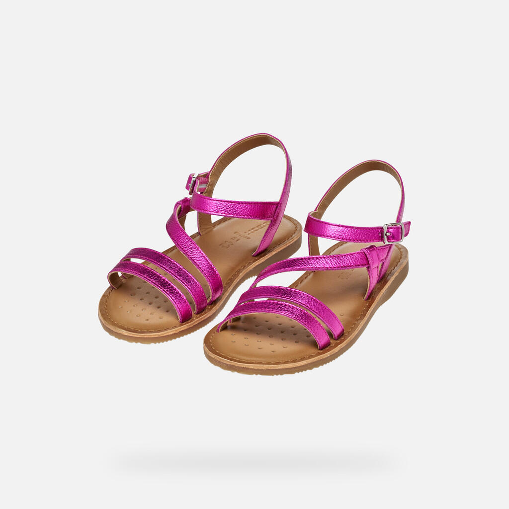 Geox Modelo J Sandal Eolie Girl Cor Rosa 3/7