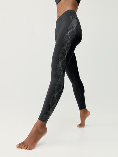 Legging de sport femme Kishi Longueur longue taille mi-haute effet gainant